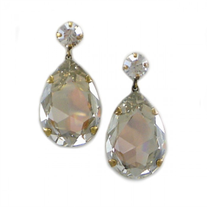Bijoux Statement Earrings: Swarovski Crystal - Vintage Silver